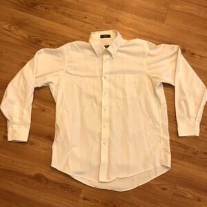 Vintage Puritan size 17- 34/35 Wrinkle Free White Dress Shirt Made in USA